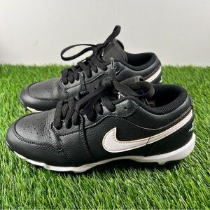 Nike Air Jordan 1 Low Youth Cleat Sz 5Y Black Baseball Football